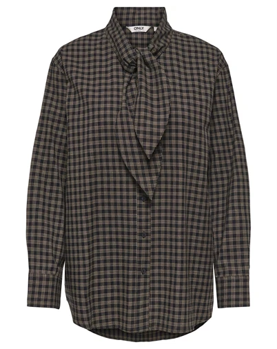Only - ONLMaylin Scarf Check Skjorte - Black